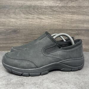 Lands End All Weather Slip On Shoes Womens Size 9 Black Leather